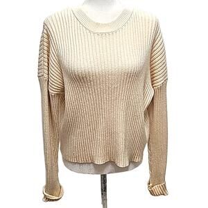 Sincerely Jules Womens Drop Shoulder Long Cuffed Sleeve Ribbed Sweater Size L